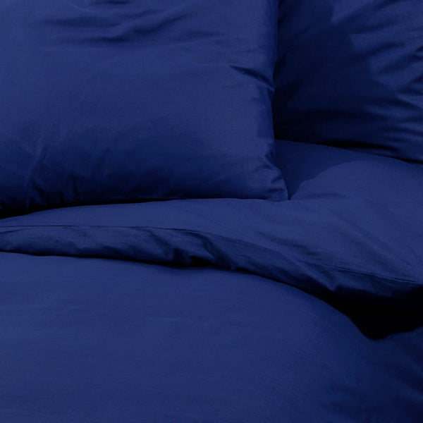 vidaXL Duvet Cover Set Navy Blue 135x200 cm Lightweight Microfiber
