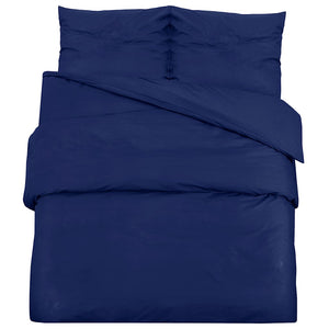 vidaXL Bedding Set Navy Blue 155x220 cm Lightweight Microfiber