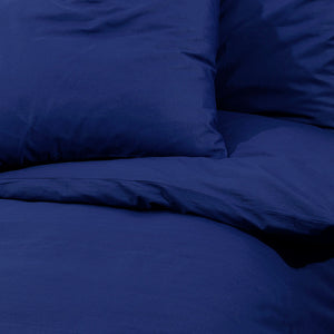 vidaXL Bedding Set Navy Blue 155x220 cm Lightweight Microfiber