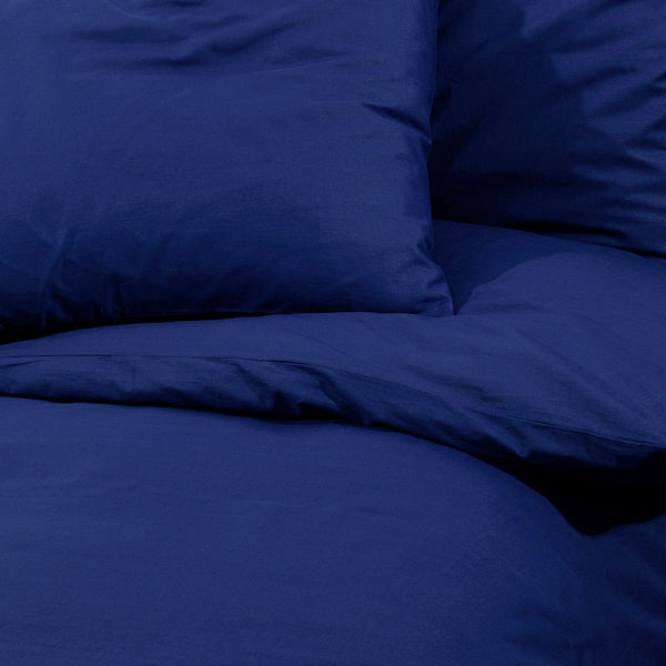 vidaXL Bedding Set Navy Blue 155x220 cm Lightweight Microfiber