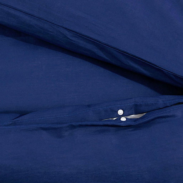 vidaXL Bedding Set Navy Blue 155x220 cm Lightweight Microfiber