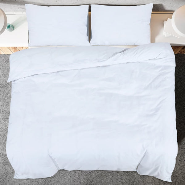 vidaXL Bed Linen Set White 140x200 cm Lightweight Microfiber