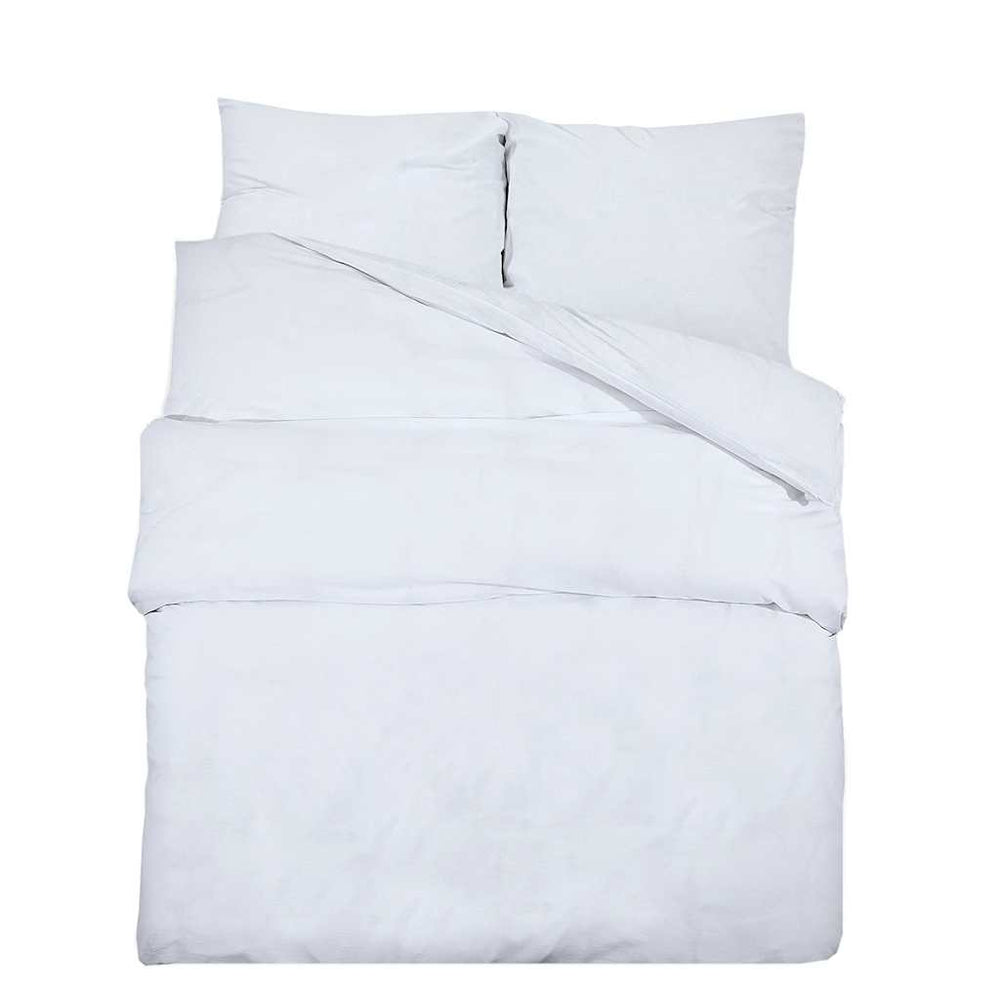 vidaXL Bed Linen Set White 200x200 cm Lightweight Microfiber