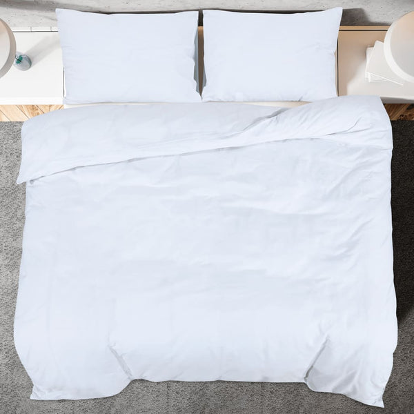vidaXL Bed Linen Set White 140x200 cm Lightweight Microfiber