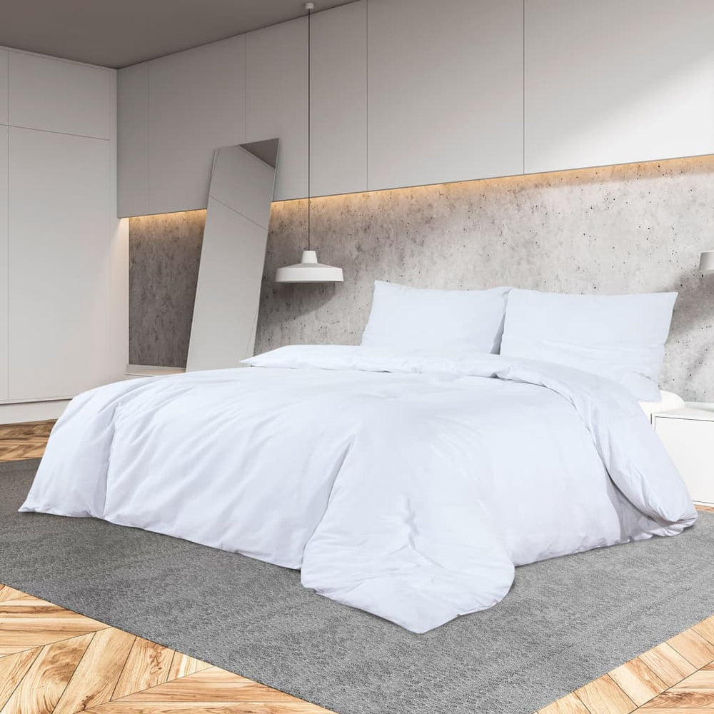 vidaXL Bedding Set White 200x220 cm Lightweight Microfiber