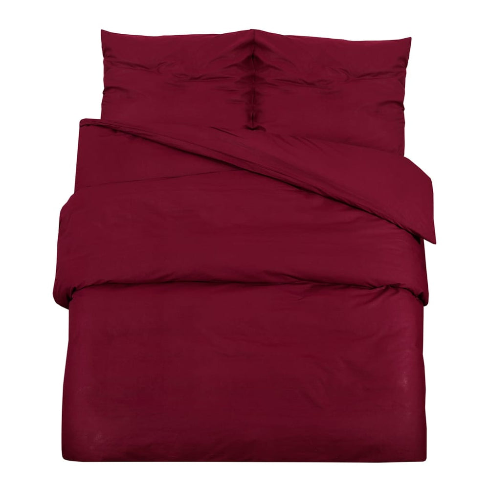 vidaXL Duvet Cover Set Burgundy 135x200 cm Lightweight Microfiber