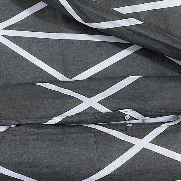 vidaXL Duvet Cover Set Grey 140x200 cm Cotton
