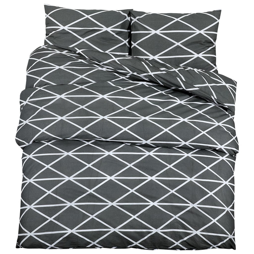 vidaXL Bed Linen Set Grey 240x220 cm Cotton