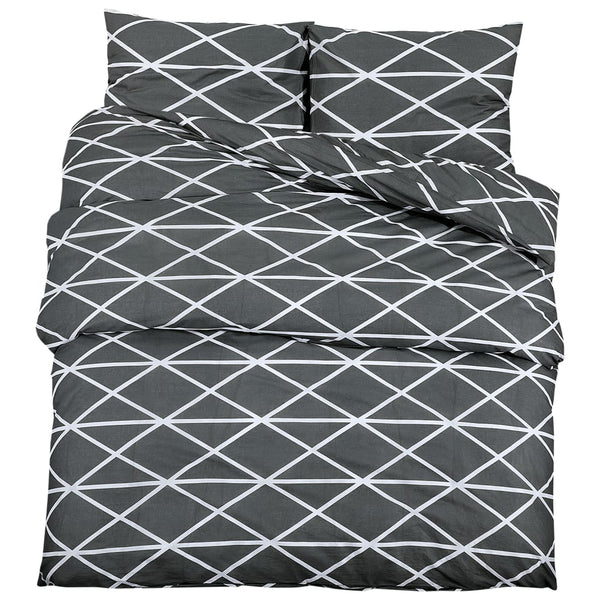 vidaXL Duvet Cover Set Grey 140x200 cm Cotton