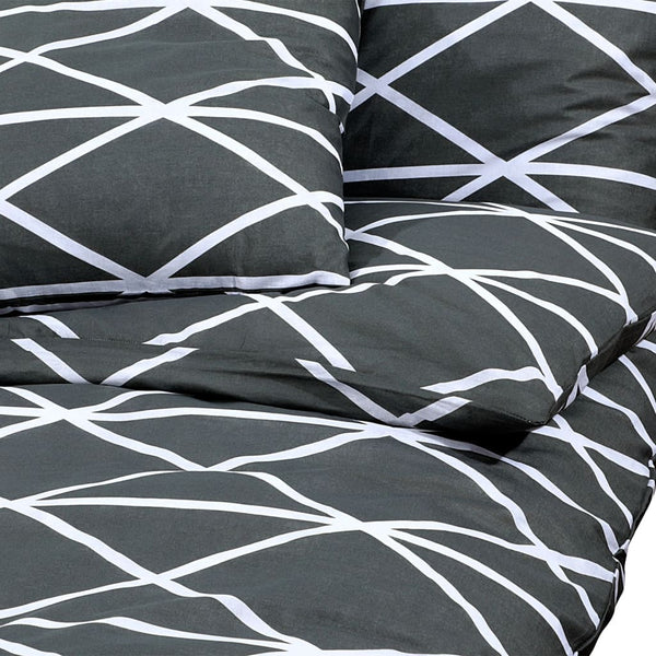 vidaXL Bedding Set Grey 135x200 cm Cotton