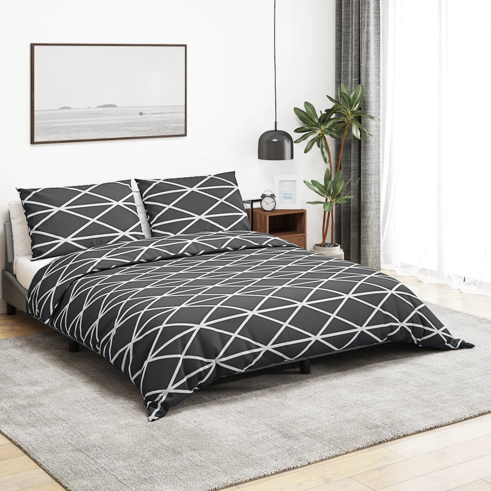 vidaXL Bedding Set Grey 135x200 cm Cotton
