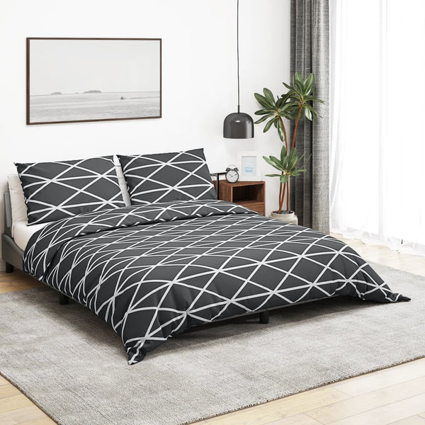 vidaXL Bedding Set Grey 135x200 cm Cotton