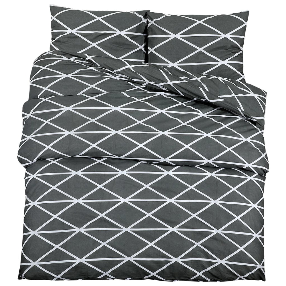 vidaXL Bedding Set Grey 155x220 cm Cotton