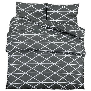 vidaXL Bedding Set Grey 155x220 cm Cotton
