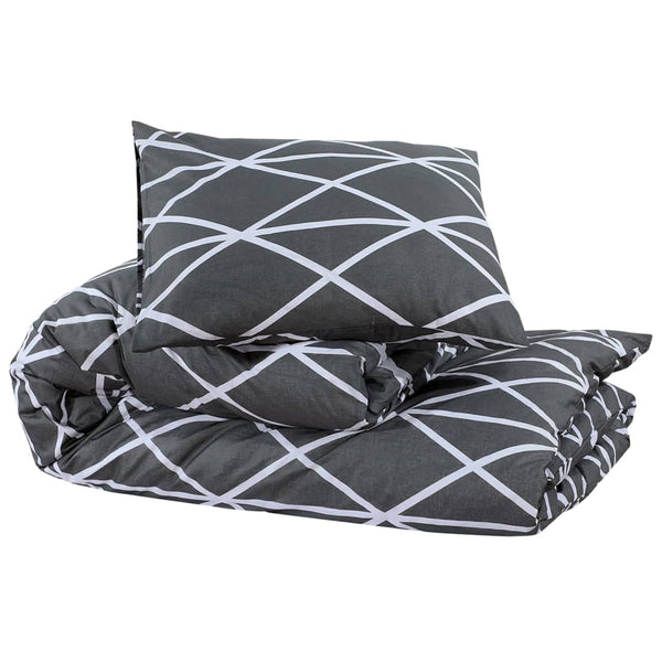 vidaXL Bedding Set Grey 155x220 cm Cotton