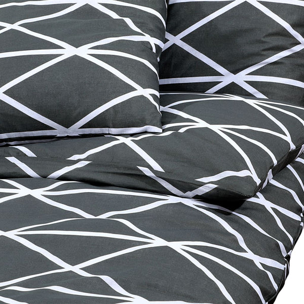 vidaXL Bedding Set Grey 155x220 cm Cotton