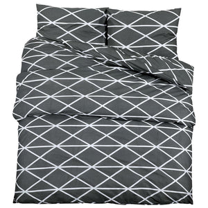vidaXL Duvet Cover Set Grey 200x200 cm Cotton