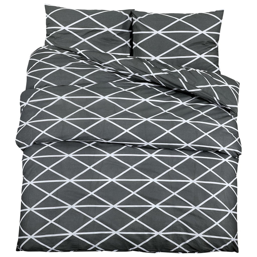 vidaXL Bedding Set Grey 200x220 cm Cotton