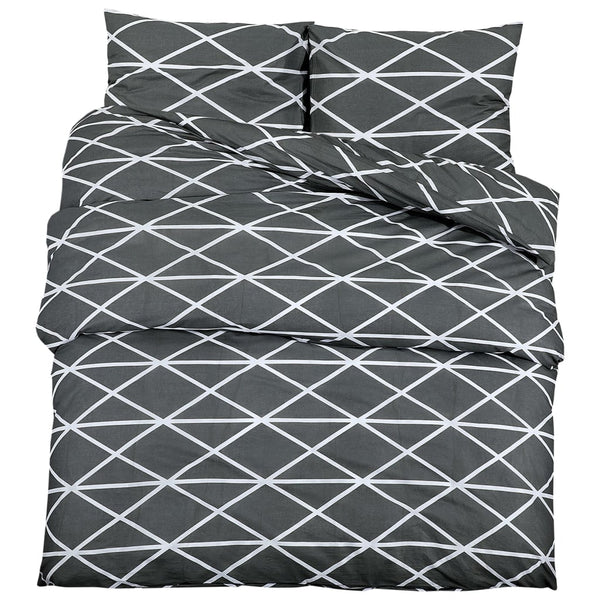 vidaXL Bedding Set Grey 200x220 cm Cotton