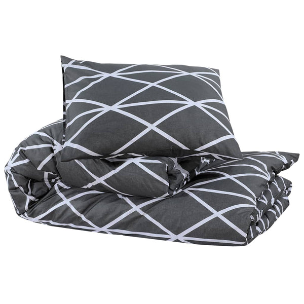 vidaXL Bedding Set Grey 200x220 cm Cotton