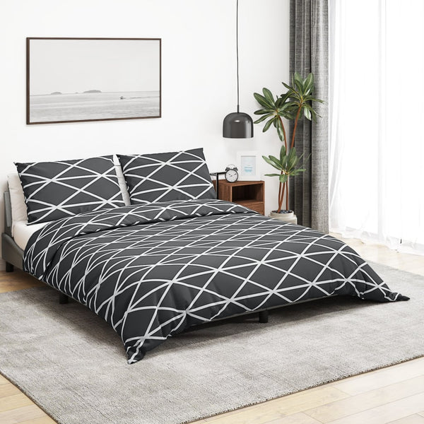 vidaXL Bedding Set Grey 200x220 cm Cotton