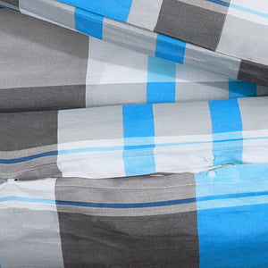 vidaXL Bed Linen Set Blue and Grey 240x220 cm Cotton