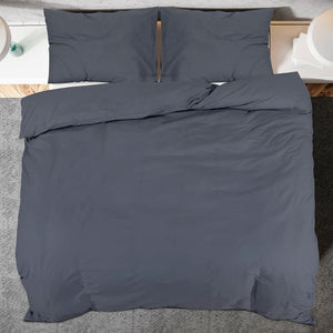 vidaXL Bedding Set Anthracite 140x200 cm Cotton
