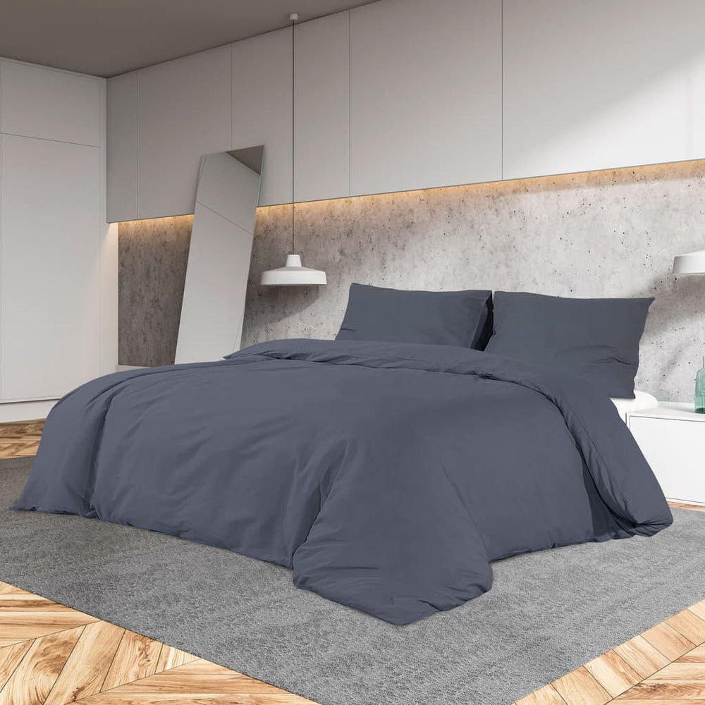 vidaXL Bed Linen Set Anthracite 155x220 cm Cotton