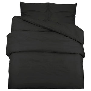 vidaXL Bedding Set Black 200x200 cm Cotton