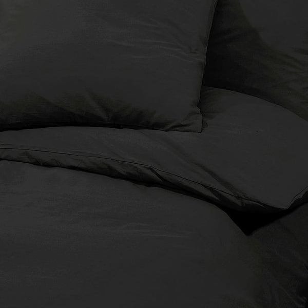 vidaXL Bedding Set Black 240x220 cm Cotton