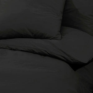 vidaXL Duvet Cover Set Black 155x220 cm Cotton