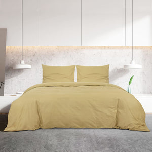 vidaXL Bedding Set Taupe 135x200 cm Cotton