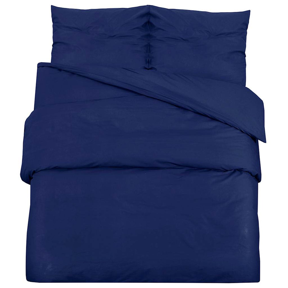 vidaXL Bedding Set Navy Blue 200x200 cm Cotton