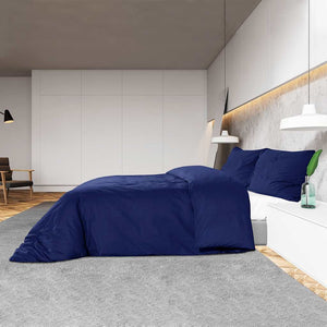 vidaXL Bedding Set Navy Blue 200x200 cm Cotton