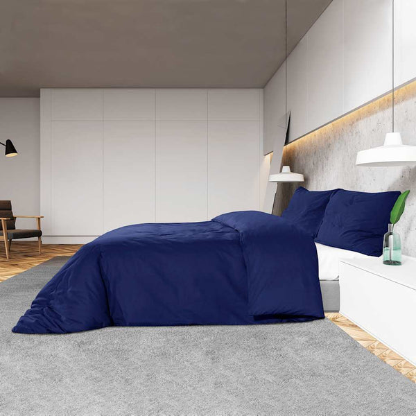 vidaXL Bedding Set Navy Blue 200x200 cm Cotton
