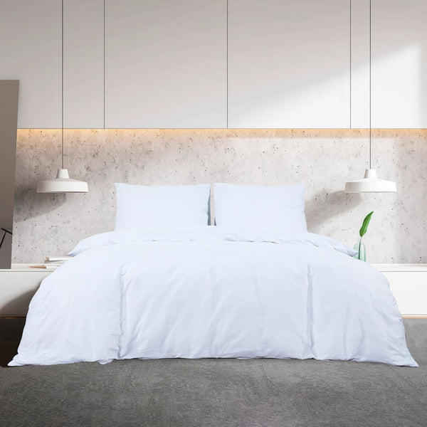 vidaXL Bed Linen Set White 200x200 cm Cotton