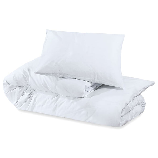 vidaXL Bedding Set White 135x200 cm Cotton
