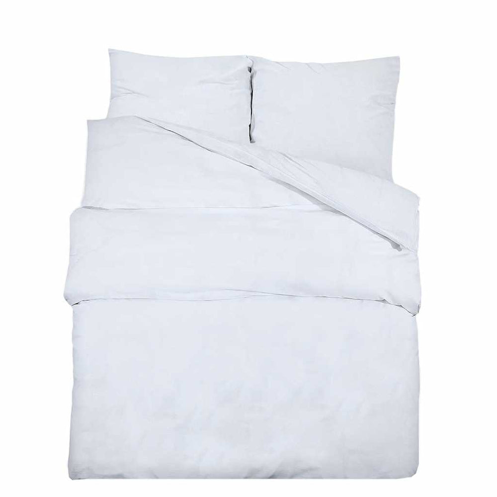 vidaXL Bed Linen Set White 155x220 cm Cotton