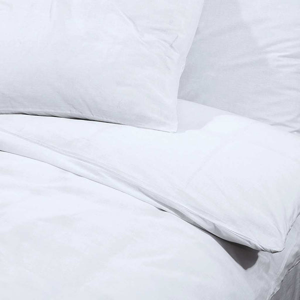 vidaXL Bed Linen Set White 155x220 cm Cotton