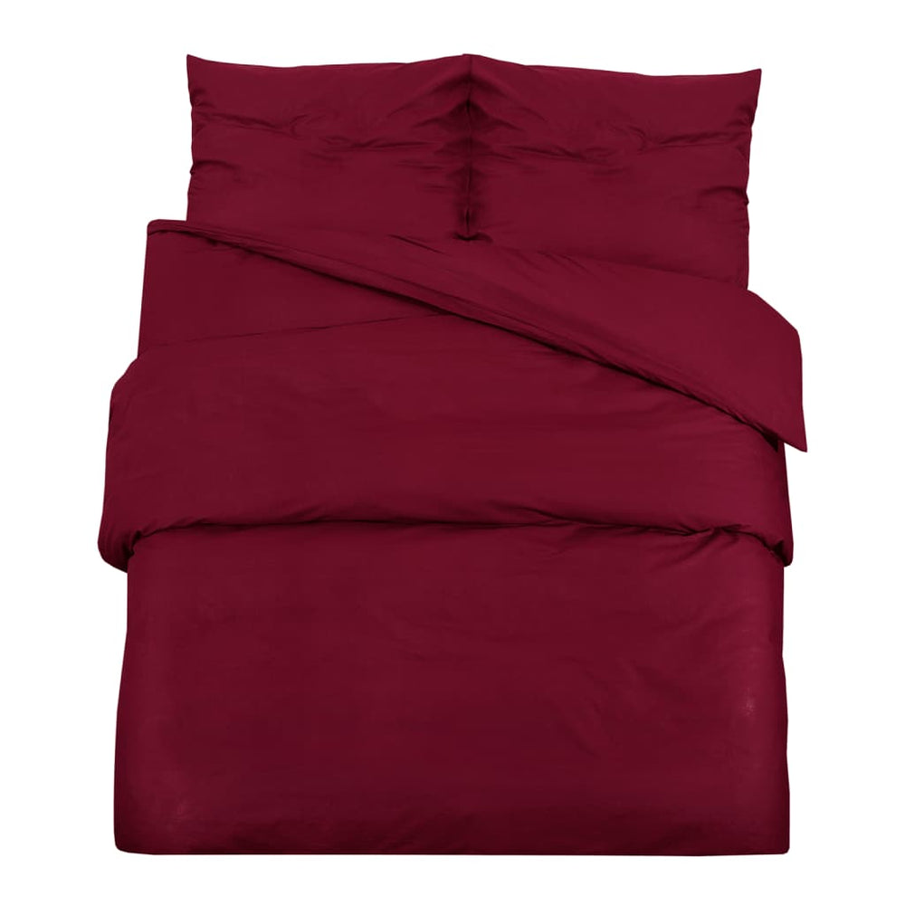 vidaXL Bedding Set Bordeaux Red 140x200 cm Cotton