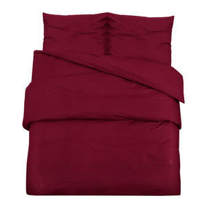vidaXL Bedding Set Bordeaux Red 140x200 cm Cotton