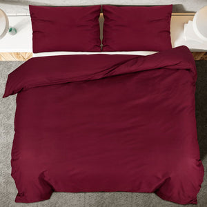 vidaXL Bedding Set Bordeaux Red 140x200 cm Cotton