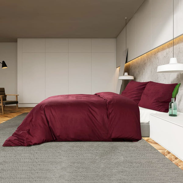 vidaXL Duvet Cover Set Bordeaux Red 200x200 cm Cotton