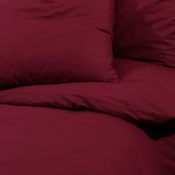 vidaXL Duvet Cover Set Burgundy 240x220 cm Cotton