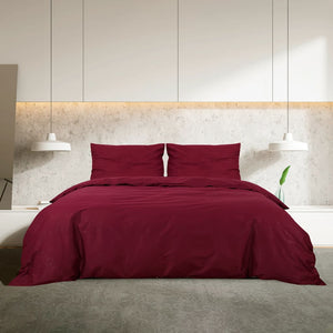 vidaXL Duvet Cover Set Burgundy 135x200 cm Cotton
