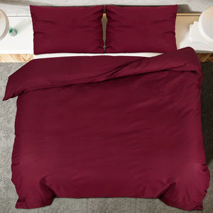 vidaXL Duvet Cover Set Bordeaux Red 200x220 cm Cotton