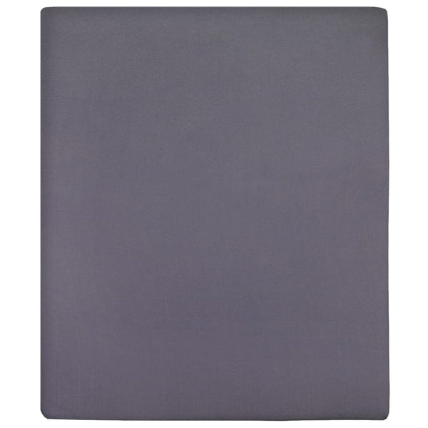 vidaXL Fitted Sheet 2 pcs. Jersey Anthracite 90x200 cm Cotton
