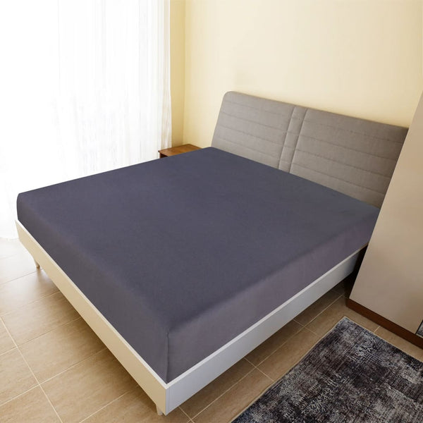 vidaXL Fitted Sheet Jersey Anthracite 140x200 cm Cotton