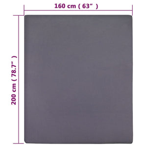 vidaXL Fitted Sheets 2 pcs. Jersey Anthracite 160x200 cm Cotton