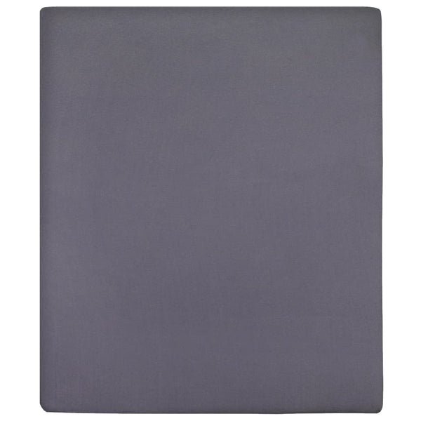 vidaXL Fitted Sheets 2 pcs. Jersey Anthracite 180x200 cm Cotton